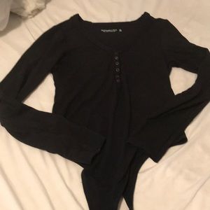 Like new Abercrombie and Fitch black Henley body suit
